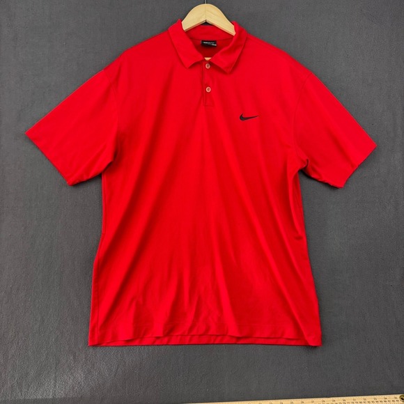 Nike Shirt Mens XL Extra Large Red Golf Dri-FIT Polo  Short Sleeve - Picture 1 of 16